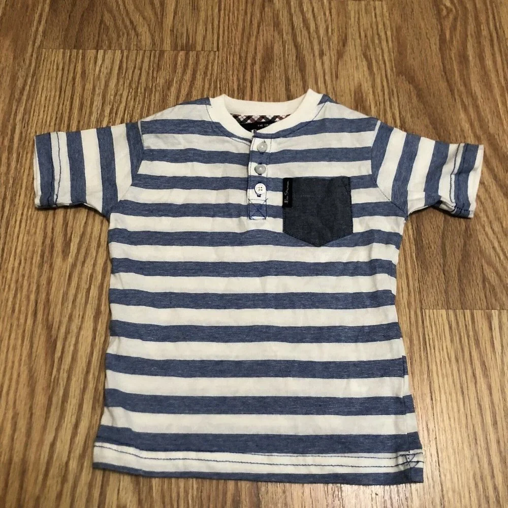 ben sherman baby boy striped pocket t-shirt size 12 Months - Picture 1 of 7